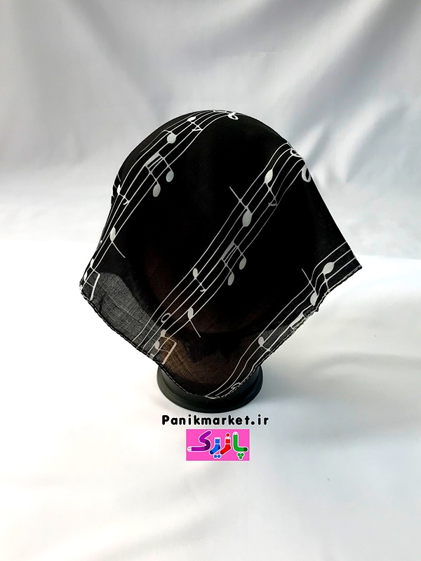 دستمال سر(باندانا) طرح نوت موسیقی مشکی🎵