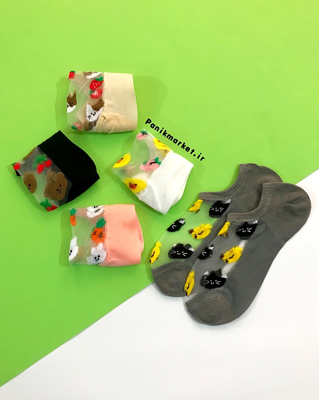 جوراب شیشه ای حیوانات میوه ای🐻🍒 (زیرقوزکی)