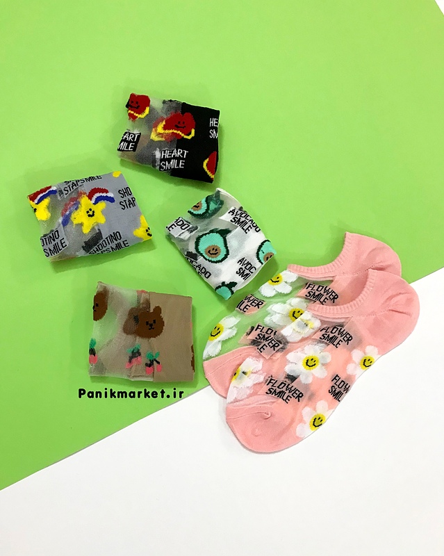جوراب شیشه ای طرح فانتزی🌈😍 (زیرقوزکی)
