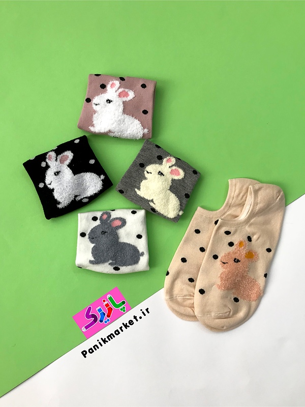 جوراب زیرقوزکی خرگوش خالخالی 🐇