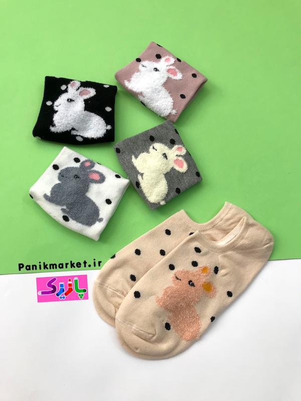 جوراب زیرقوزکی خرگوش خالخالی 🐇