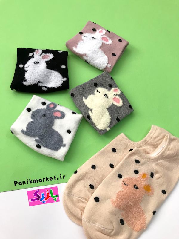 جوراب زیرقوزکی خرگوش خالخالی 🐇
