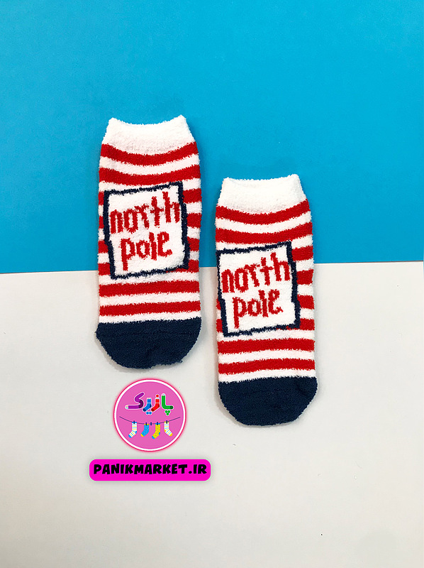 جوراب کودک زمستانی طرح راه راه North pole ❄️