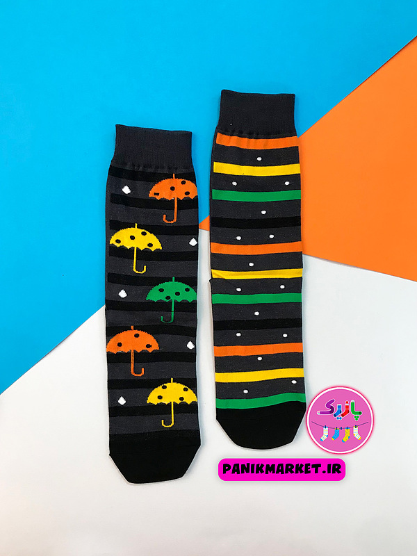 جوراب ساقدار تا به تا پاییزی چتر و بارون ☔️