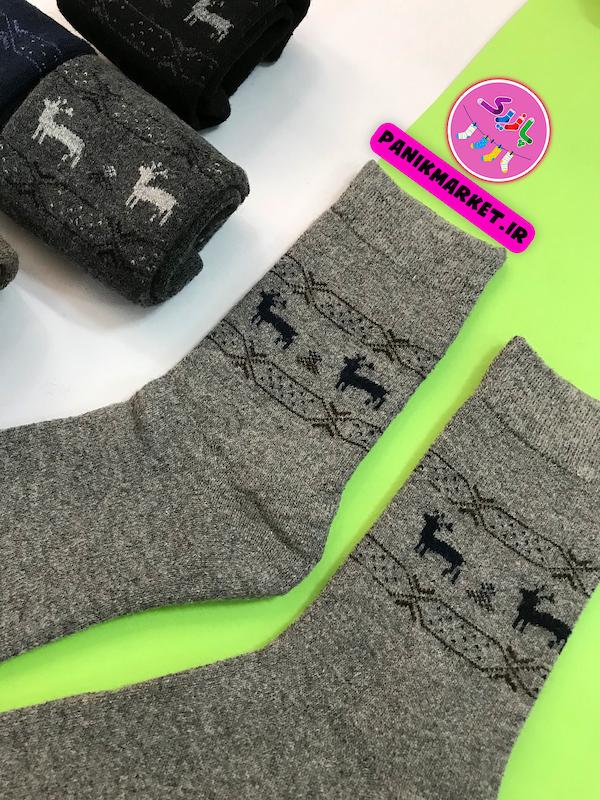 جوراب ساقدار پشمی گوزن کلاسیک ❄️🦌