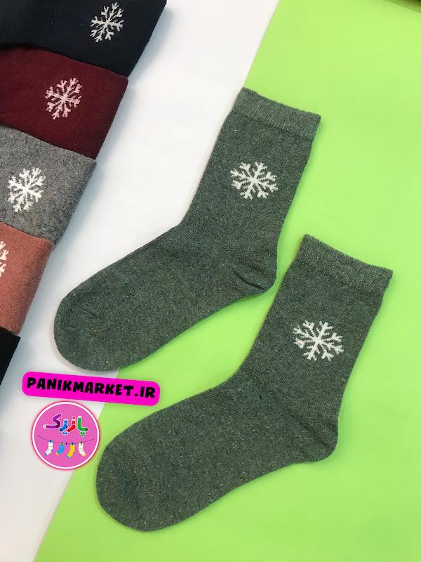 جوراب ساقدار پشمی طرح برف ❄️