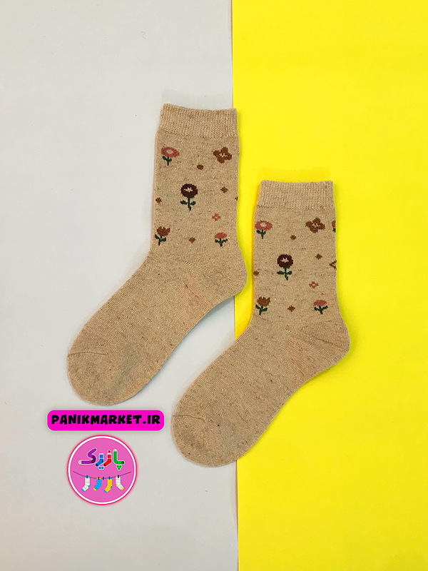جوراب ساقدار پشمی گل ریز 🌸💐