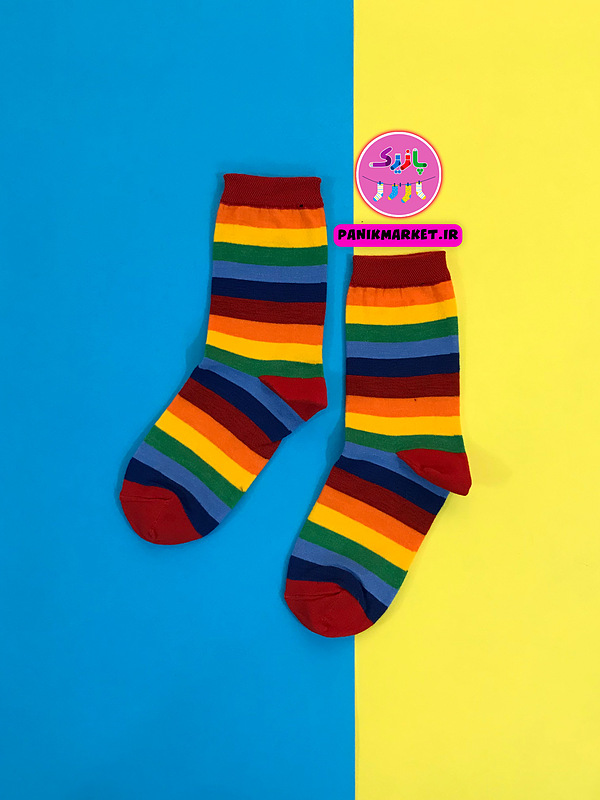 جوراب ساقدار رنگین کمانی 🌈