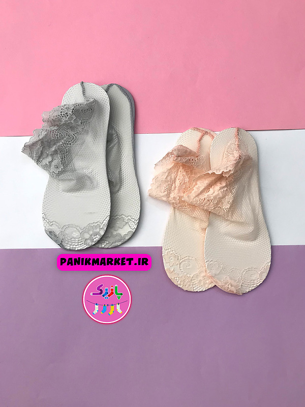 جوراب نیمساق شیشه ای تور شکوفه ریز (۱) 🌸