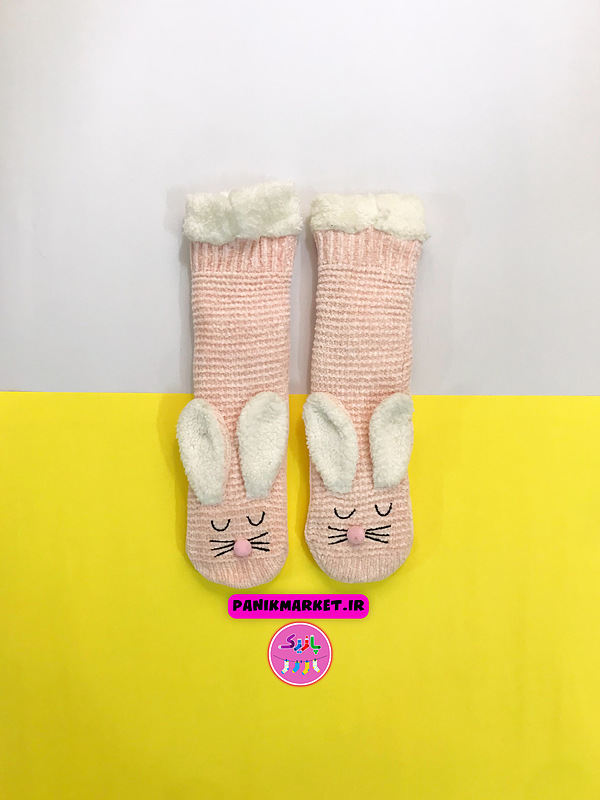 پاپوش ساقدار (چکمه) خزدار زمستانی خرگوش صورتی🐰