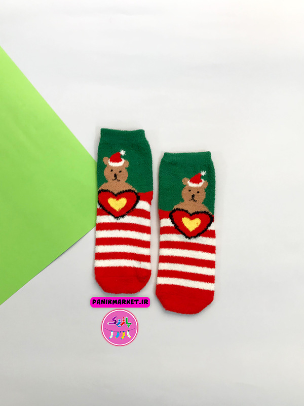 جوراب نیمساق زمستانی بوکله خرس تدی کریسمسی 🎄🧸