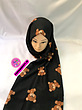 شال فانتزی نخی طرح خرس تدی مشکی 🧸