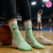 جوراب فانتزی طرح نایکی (Nike) آبرنگی سبز-سفید