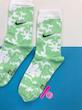 جوراب فانتزی طرح نایکی (Nike) آبرنگی سبز-سفید