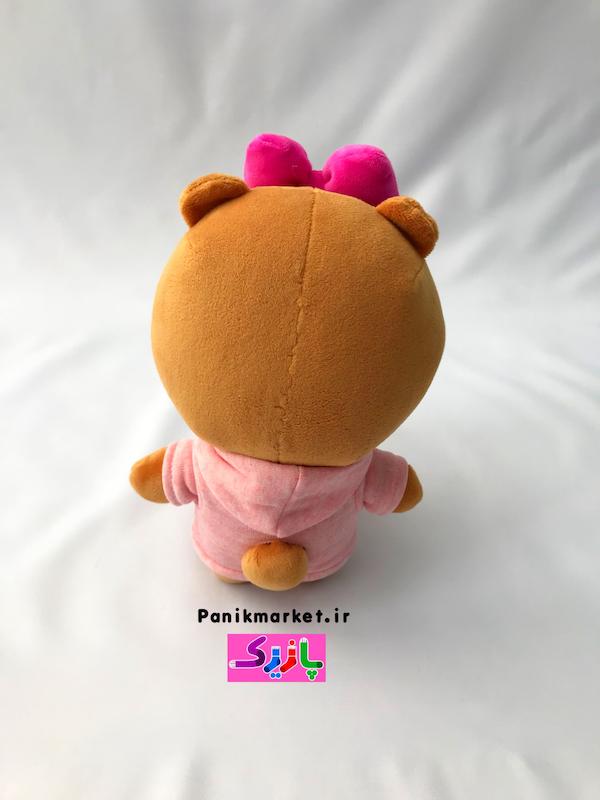 عروسک خرسی چوکو (Choco Bear) با پاپیون صورتی – عروسک ولنتاین و هدیه خاص🐻🎀