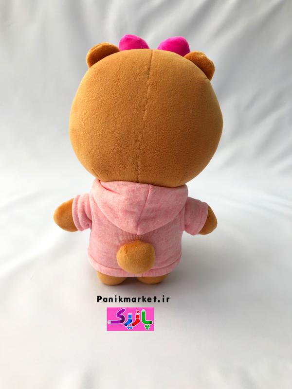 عروسک خرسی چوکو (Choco Bear) با پاپیون صورتی – عروسک ولنتاین و هدیه خاص🐻🎀
