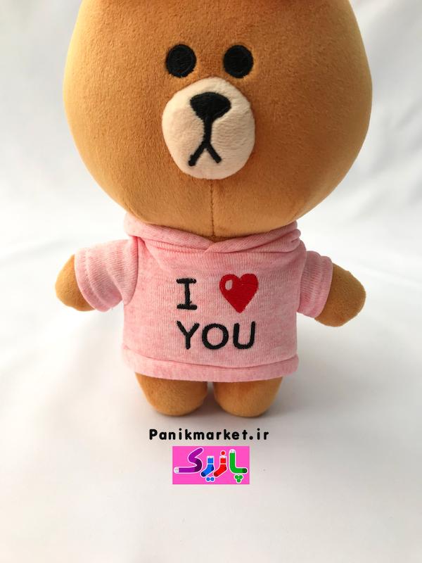 عروسک خرسی چوکو (Choco Bear) با پاپیون صورتی – عروسک ولنتاین و هدیه خاص🐻🎀