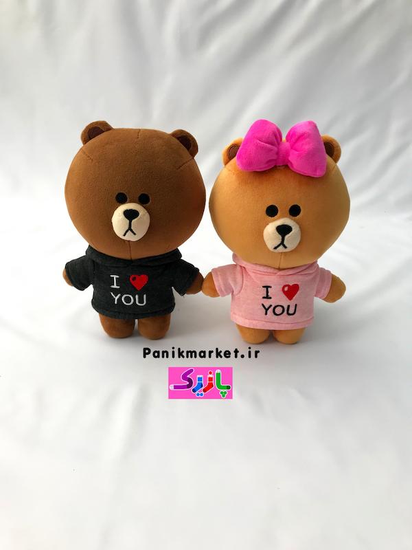 ست عروسک‌های خرس لاین چوکو و براوون (LINE Friends Choco & Brown Bears) – عروسک فانتزی عاشقانه و هدیه خاص