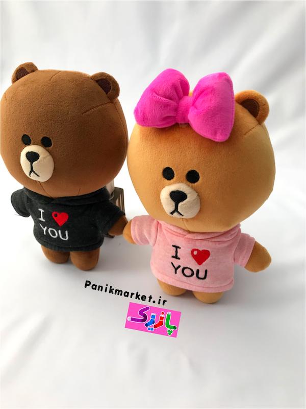 ست عروسک‌های خرس لاین چوکو و براوون (LINE Friends Choco & Brown Bears) – عروسک فانتزی عاشقانه و هدیه خاص