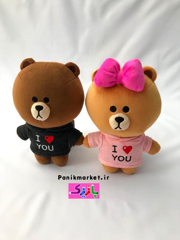 ست عروسک‌های خرس لاین چوکو و براوون (LINE Friends Choco & Brown Bears) – عروسک فانتزی عاشقانه و هدیه خاص