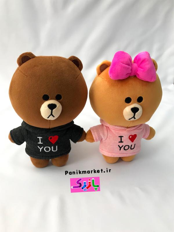 ست عروسک‌های خرس لاین چوکو و براوون (LINE Friends Choco & Brown Bears) – عروسک فانتزی عاشقانه و هدیه خاص