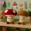 ست عروسک قارچ خالخالی قرمز و قارچ ساده کرم 🍄 – عروسک فانتزی بامزه برند کوکی