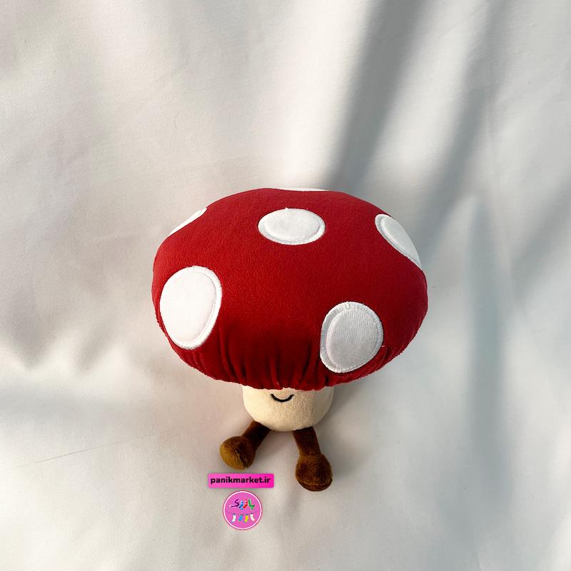 ست عروسک قارچ خالخالی قرمز و قارچ ساده کرم 🍄 – عروسک فانتزی بامزه برند کوکی