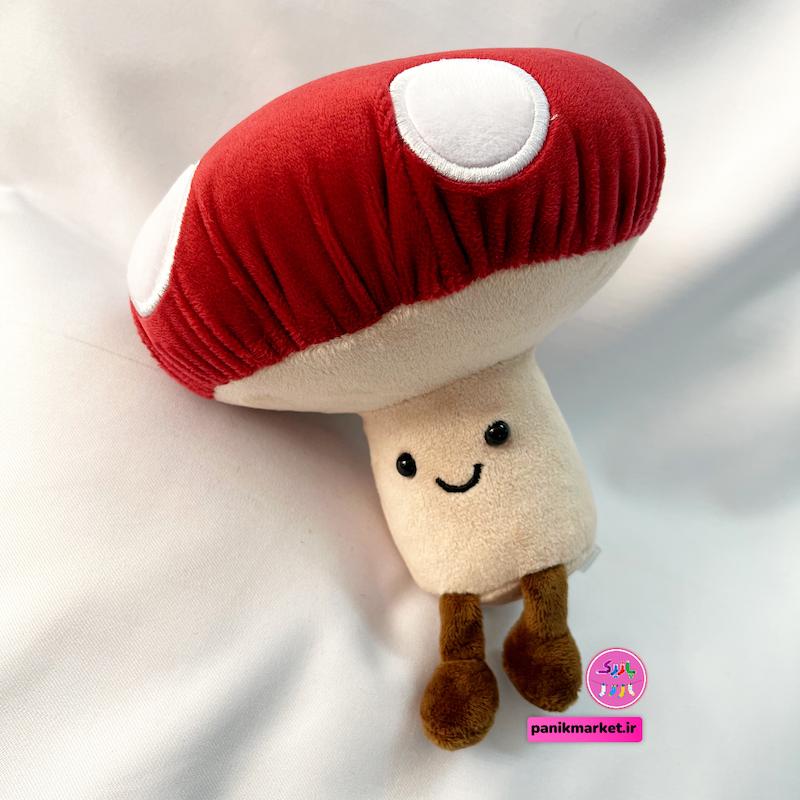 ست عروسک قارچ خالخالی قرمز و قارچ ساده کرم 🍄 – عروسک فانتزی بامزه برند کوکی