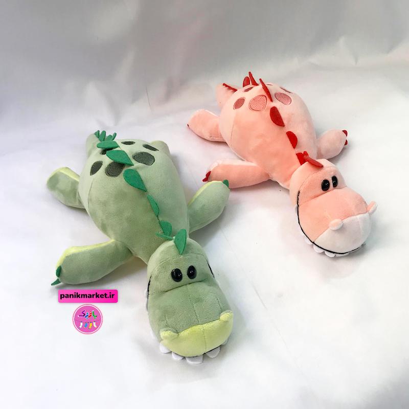 ست عروسک اژدها/دایناسور فانتزی سبز و صورتی 🐉💚💗 – عروسک بامزه نرم برند کوکی