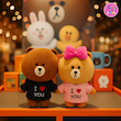 ست عروسک‌های خرس لاین چوکو و براوون (LINE Friends Choco & Brown Bears) – عروسک فانتزی عاشقانه و هدیه خاص