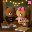 ست عروسک‌های خرس لاین چوکو و براوون (LINE Friends Choco & Brown Bears) – عروسک فانتزی عاشقانه و هدیه خاص