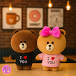 ست عروسک‌های خرس لاین چوکو و براوون (LINE Friends Choco & Brown Bears) – عروسک فانتزی عاشقانه و هدیه خاص