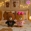 ست عروسک‌های خرس لاین چوکو و براوون (LINE Friends Choco & Brown Bears) – عروسک فانتزی عاشقانه و هدیه خاص