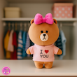 عروسک خرسی چوکو (Choco Bear) با پاپیون صورتی – عروسک ولنتاین و هدیه خاص🐻🎀