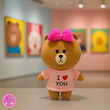 عروسک خرسی چوکو (Choco Bear) با پاپیون صورتی – عروسک ولنتاین و هدیه خاص🐻🎀