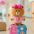 عروسک خرسی چوکو (Choco Bear) با پاپیون صورتی – عروسک ولنتاین و هدیه خاص🐻🎀