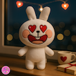 عروسک خرگوش لاین چشم قلبی (Heart Eyes Cony Rabbit) – عروسک فانتزی عاشقانه و هدیه خاص برند کوکی