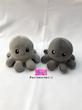 عروسک هشت پا دو طرفه طوسی/دودی (Reversible Octopus Plush) – عروسک تغییر حالت احساسی برند کوکی