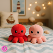 عروسک هشت پا دو طرفه گلبهی/قرمز (Reversible Octopus Plush) – عروسک تغییر حالت احساسی برند کوکی