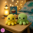 عروسک هشت پا دو طرفه زرد/حنایی (Reversible Octopus Plush) – عروسک تغییر حالت احساسی برند کوکی