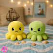 عروسک هشت پا دو طرفه زرد/حنایی (Reversible Octopus Plush) – عروسک تغییر حالت احساسی برند کوکی