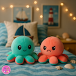 عروسک هشت پا دو طرفه گلبهی/سبزآبی (Reversible Octopus Plush) – عروسک تغییر حالت احساسی برند کوکی