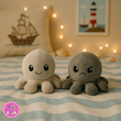 عروسک هشت پا دو طرفه طوسی/دودی (Reversible Octopus Plush) – عروسک تغییر حالت احساسی برند کوکی