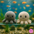 عروسک هشت پا دو طرفه طوسی/دودی (Reversible Octopus Plush) – عروسک تغییر حالت احساسی برند کوکی