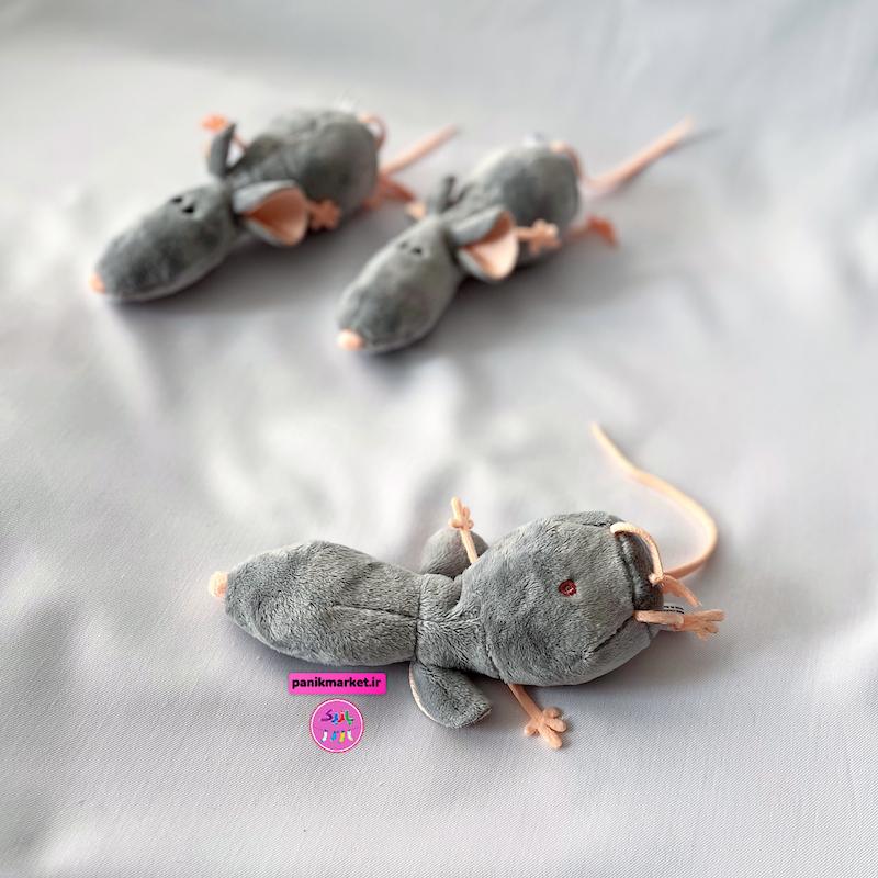 عروسک پولیشی موش دم‌دراز خاکستری – برند کوکی | نرم و ضدحساسیت🐭