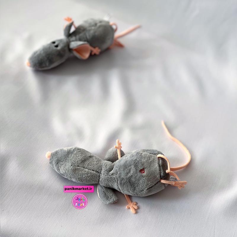 عروسک پولیشی موش دم‌دراز خاکستری – برند کوکی | نرم و ضدحساسیت🐭