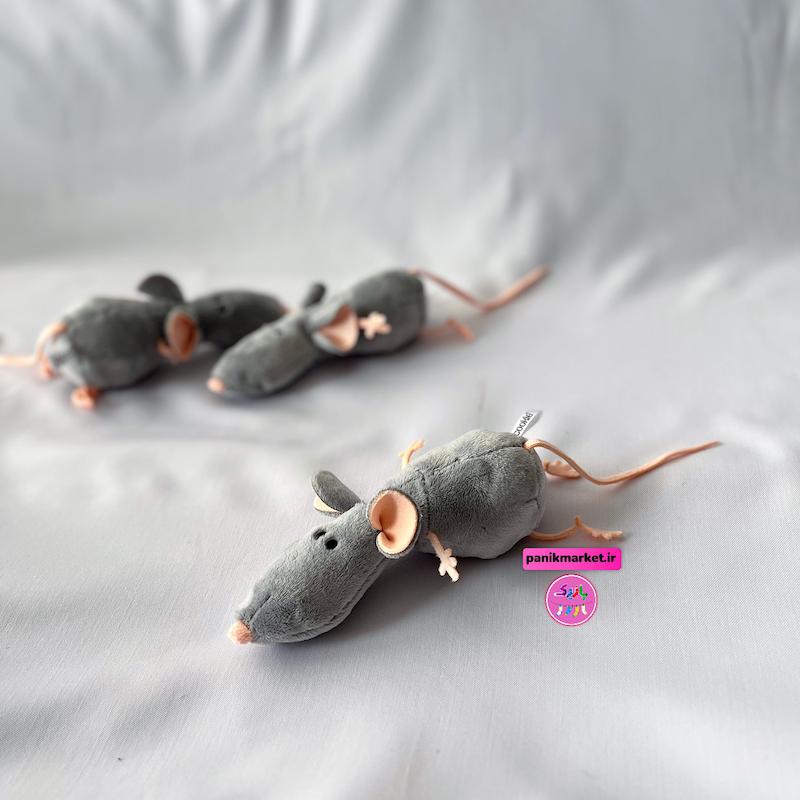 عروسک پولیشی موش دم‌دراز خاکستری – برند کوکی | نرم و ضدحساسیت🐭