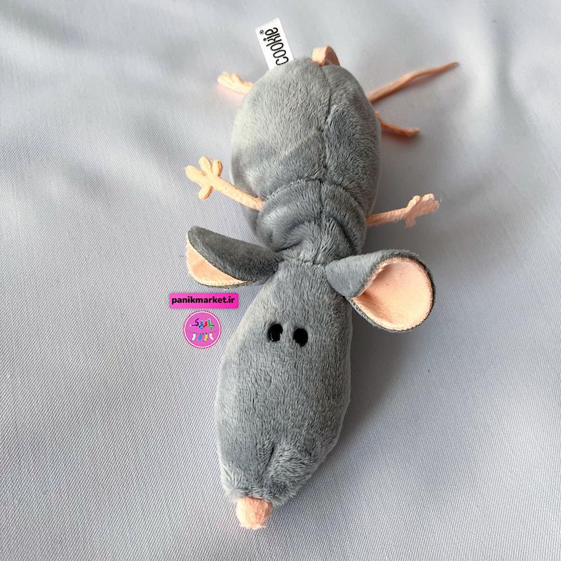 عروسک پولیشی موش دم‌دراز خاکستری – برند کوکی | نرم و ضدحساسیت🐭