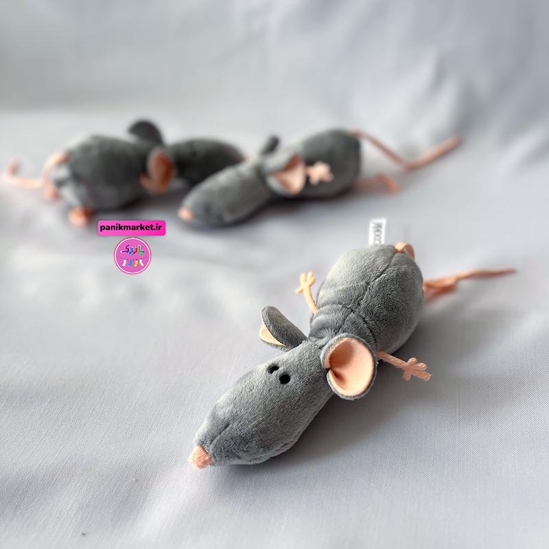 عروسک پولیشی موش دم‌دراز خاکستری – برند کوکی | نرم و ضدحساسیت🐭