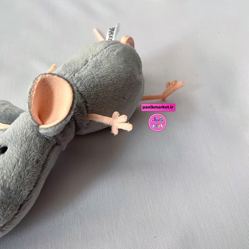 عروسک پولیشی موش دم‌دراز خاکستری – برند کوکی | نرم و ضدحساسیت🐭